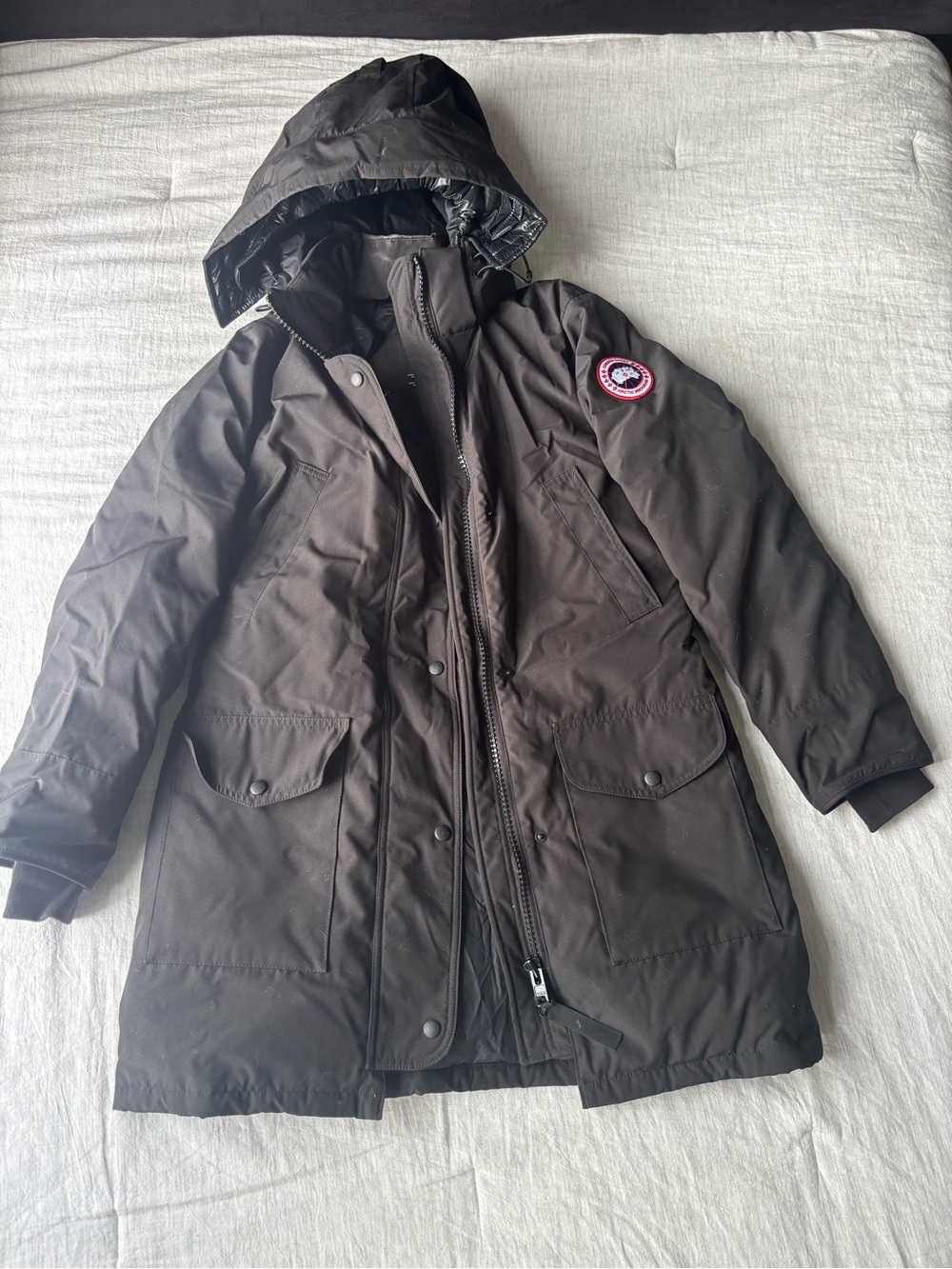 Women’s Black Hooded Parka Coat - Insulated Winter Jacket